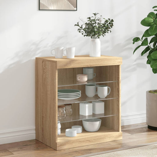 vidaXL Sideboard with LED Lights Sonoma Oak 60.5x37x67 cm at Willow and Wine!