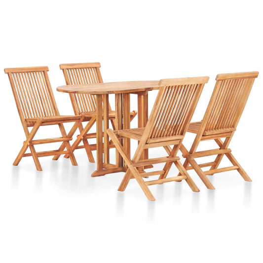 vidaXL 5 Piece Folding Outdoor Dining Set Solid Teak Wood at Willow and Wine!