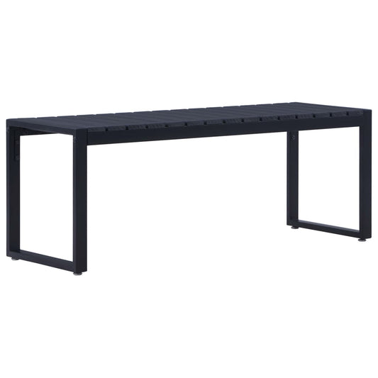 vidaXL Garden Bench 120.5 cm PS Board Black