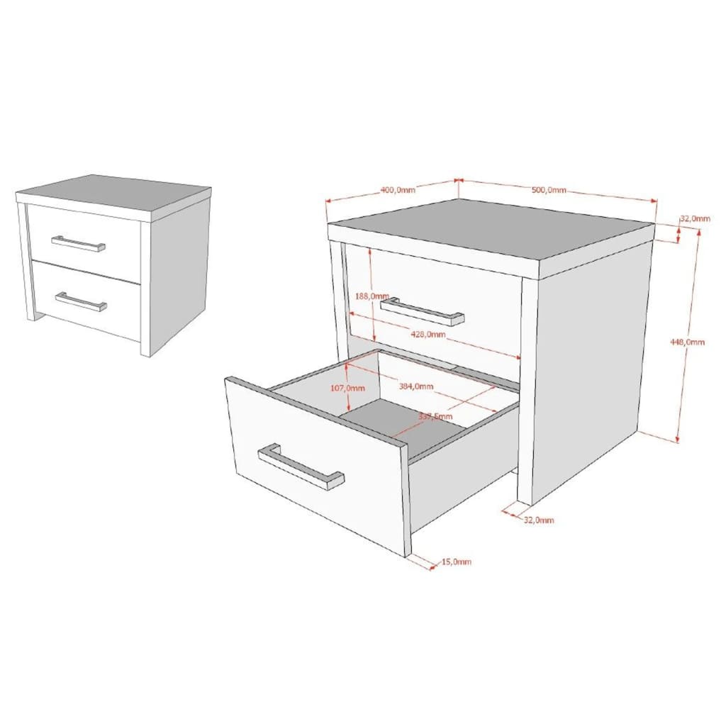 vipack-nightstand-aline-2-drawer-light-oak At Willow and Wine