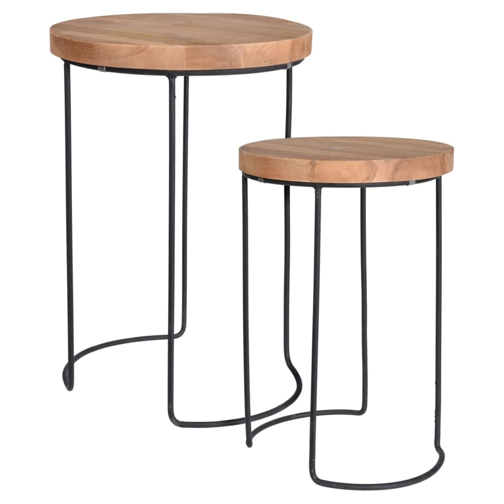 h-s-collection-2-piece-side-table-set-teak At Willow and Wine