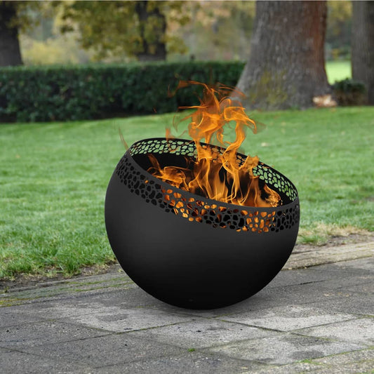 esschert-design-fire-pit-ball-speckles-black At Willow and Wine