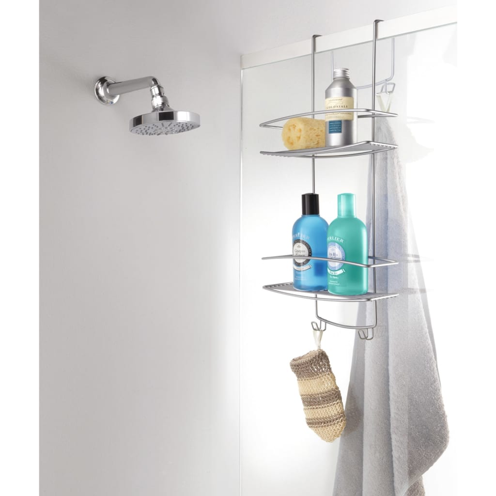 metaltex-2-tier-douche-rack-with-hooks-onda-silver At Willow and Wine