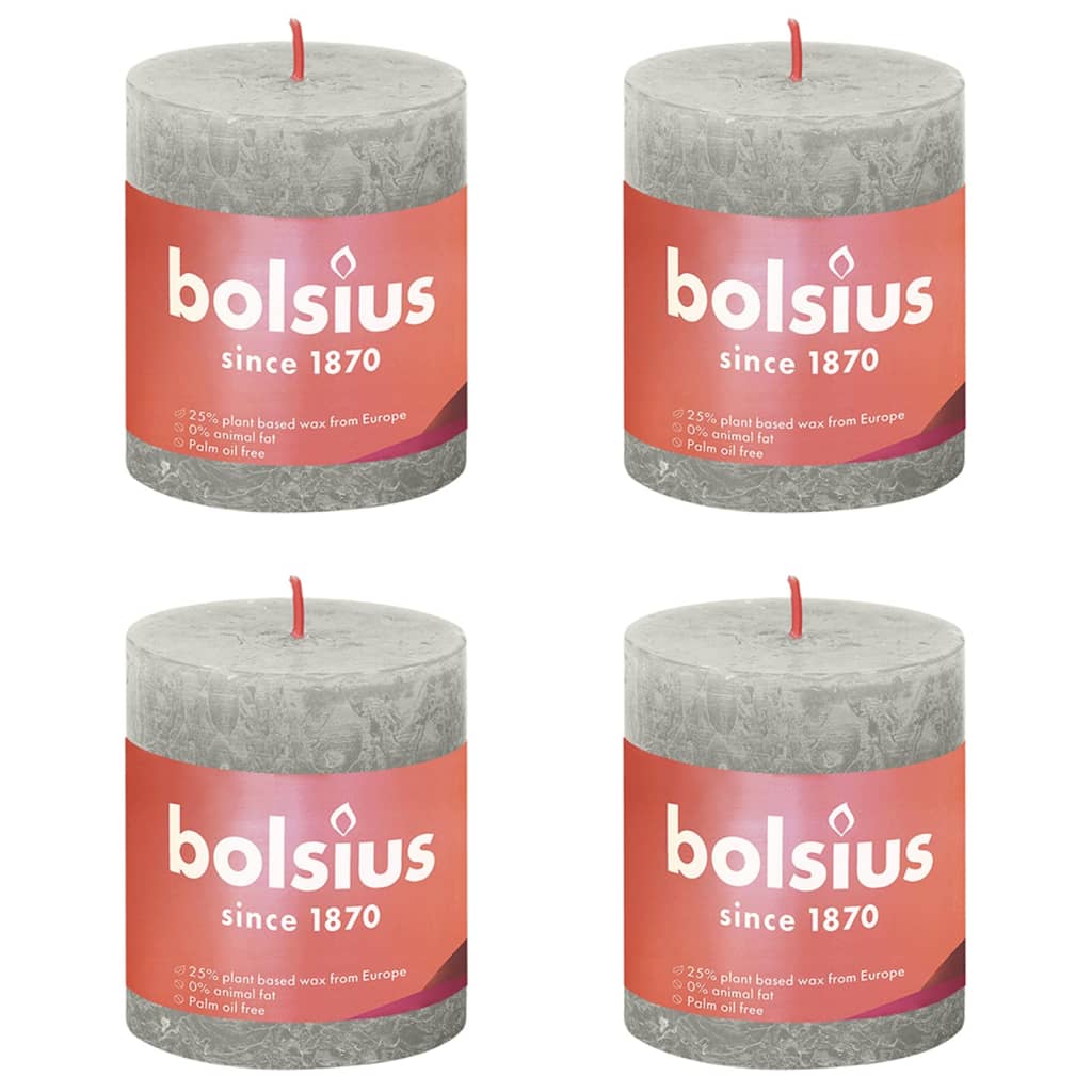 bolsius-rustic-pillar-candles-shine-8-pcs-100x50-mm-honeycomb-yellow At Willow and Wine