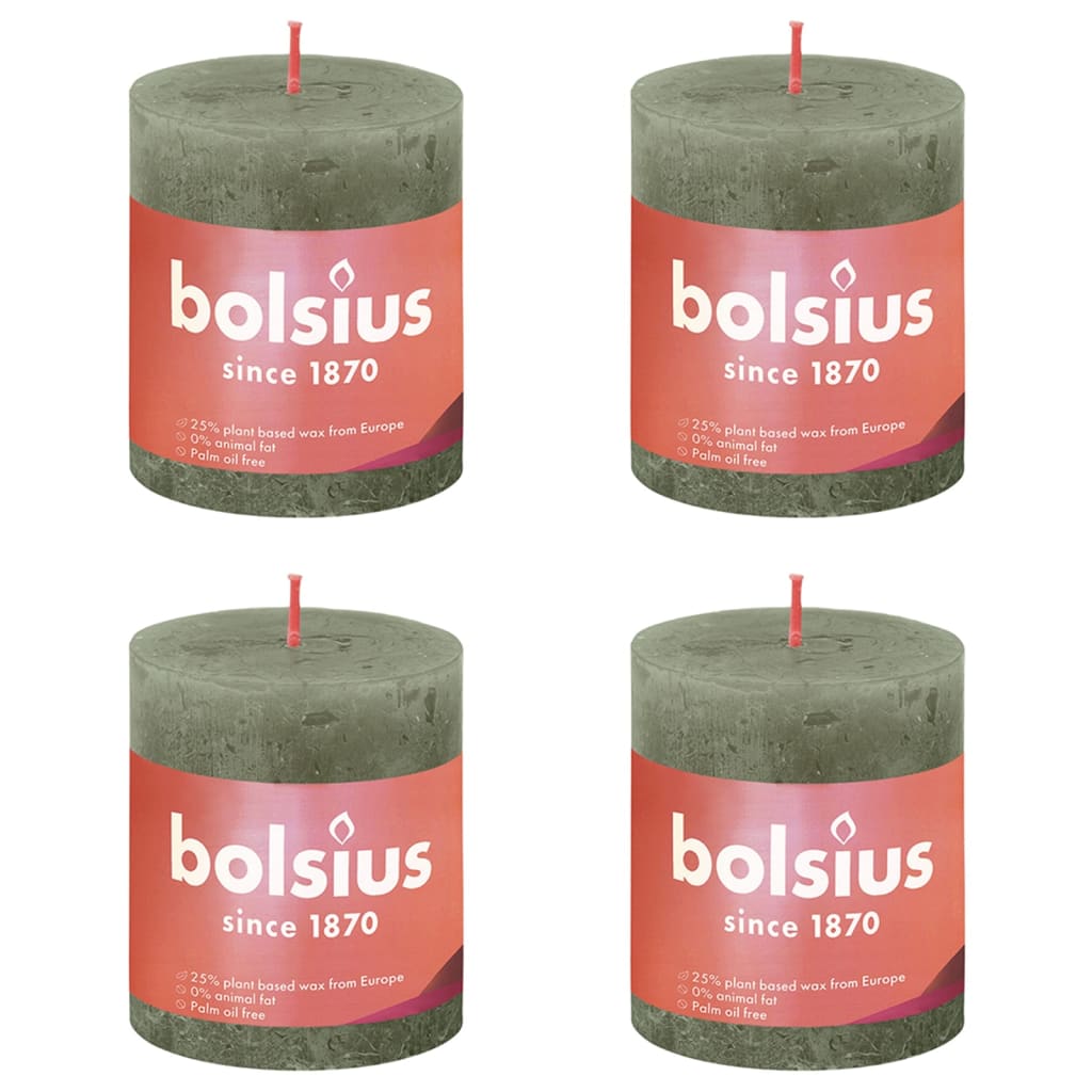 bolsius-rustic-pillar-candles-shine-8-pcs-100x50-mm-honeycomb-yellow At Willow and Wine