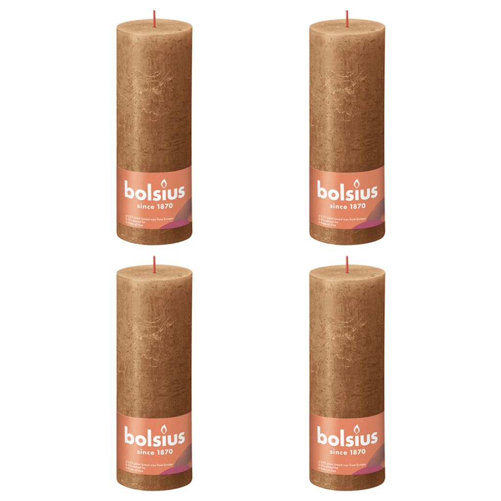 bolsius-rustic-pillar-candles-shine-8-pcs-100x50-mm-honeycomb-yellow At Willow and Wine