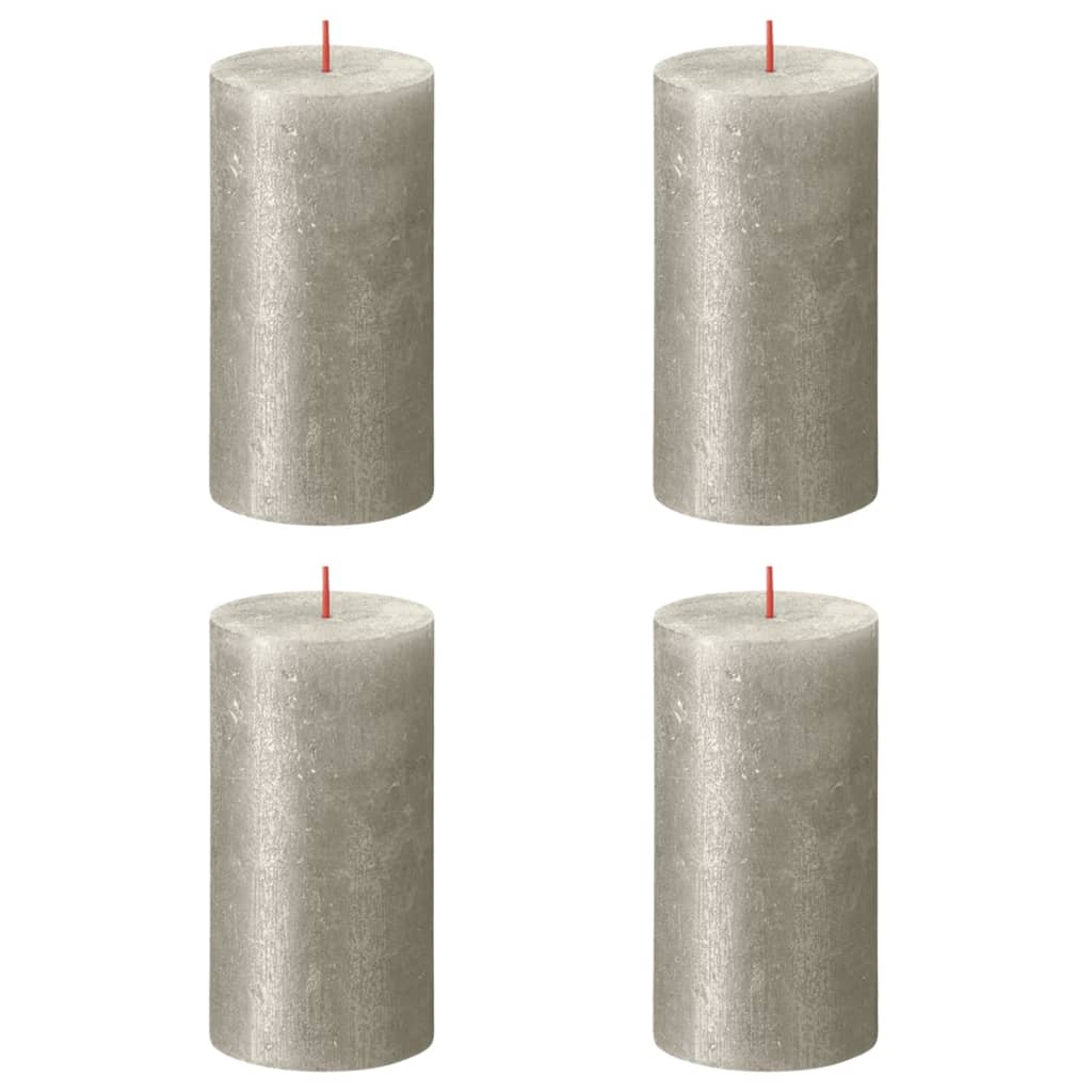 bolsius-rustic-pillar-candles-shimmer-4-pcs-130x68-mm-gold At Willow and Wine