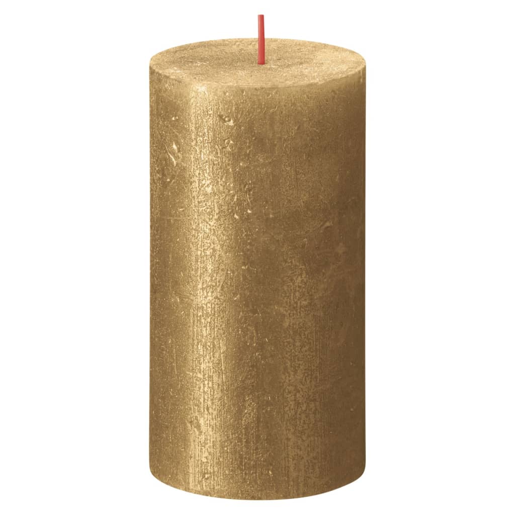 bolsius-rustic-pillar-candles-shimmer-4-pcs-130x68-mm-gold At Willow and Wine