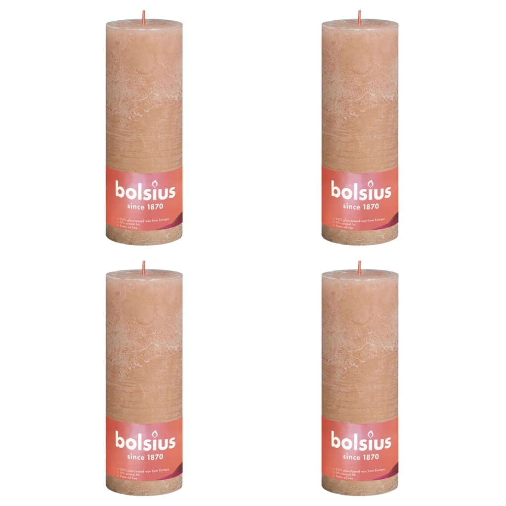 bolsius-rustic-pillar-candles-shine-8-pcs-100x50-mm-honeycomb-yellow At Willow and Wine