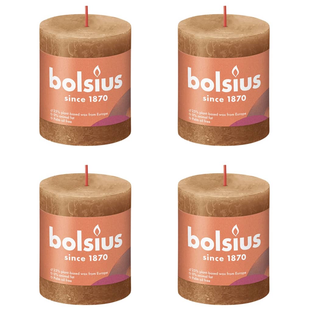 bolsius-rustic-pillar-candles-shine-8-pcs-100x50-mm-honeycomb-yellow At Willow and Wine