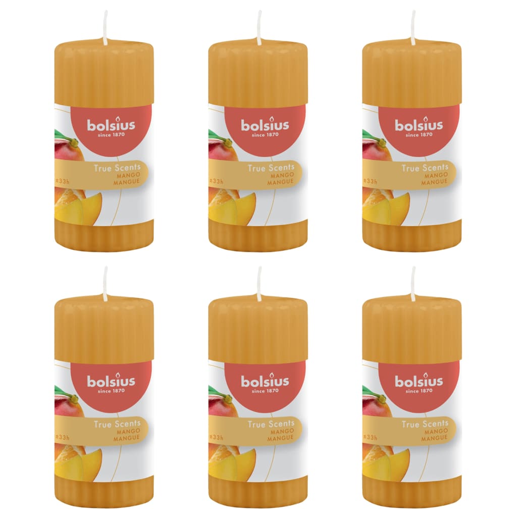 bolsius-ribbed-pillar-scented-candles-6-pcs-120x58-mm-pomegranate At Willow and Wine