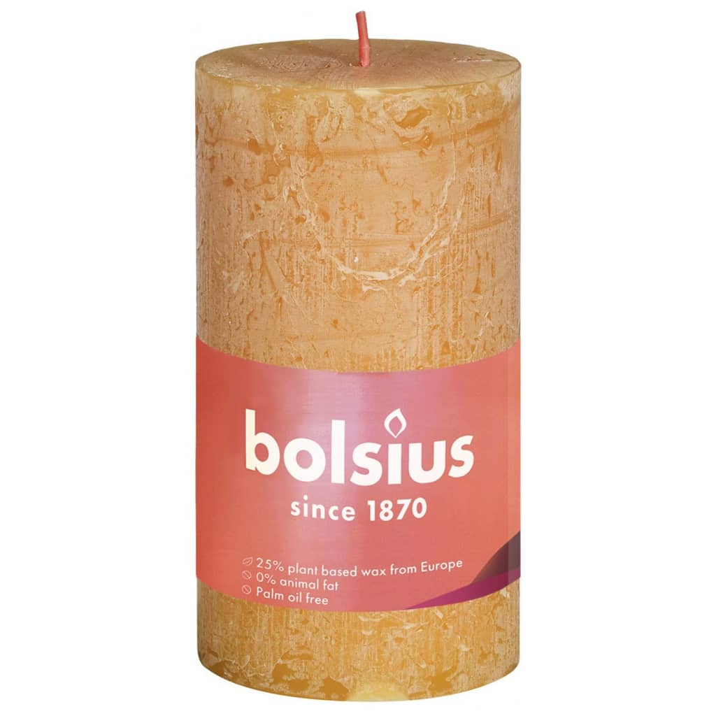 bolsius-rustic-pillar-candles-shine-8-pcs-100x50-mm-honeycomb-yellow At Willow and Wine