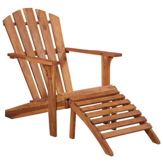 vidaXL Garden Adirondack Chair with Footrest Solid Acacia Wood at Willow and Wine!