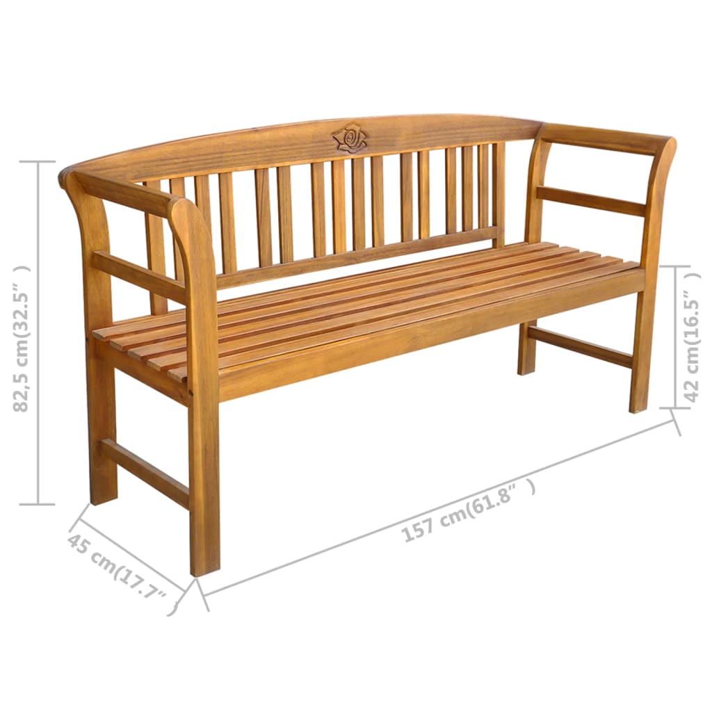 garden-bench-157-cm-solid-acacia-wood At Willow and Wine