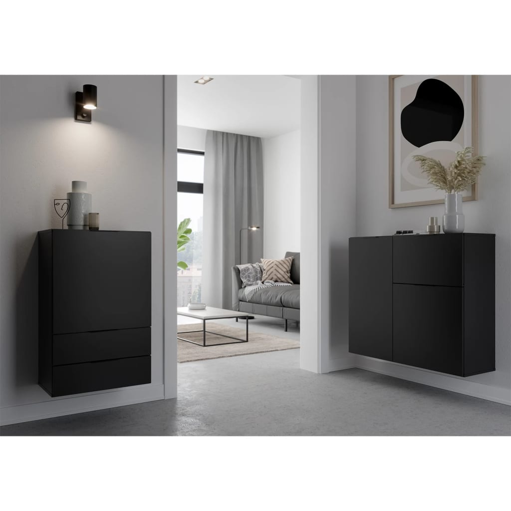 fmd-dresser-with-drawer-and-doors-49-7x31-7x81-3-cm-black At Willow and Wine