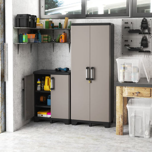 Keter Storage Cabinet with Shelves Pro Black and Grey at Willow and Wine!