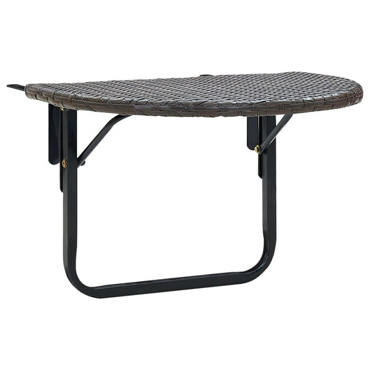 vidaXL Balcony Table Brown 60x60x40 cm Poly Rattan