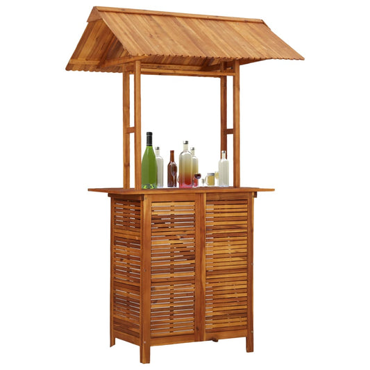 vidaXL Outdoor Bar Table with Rooftop 113x106x217 cm Solid Acacia Wood at Willow and Wine!