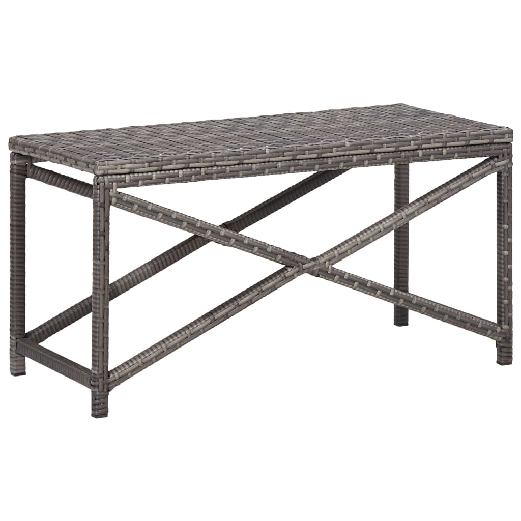 vidaXL Garden Bench 120 cm Poly Rattan Black