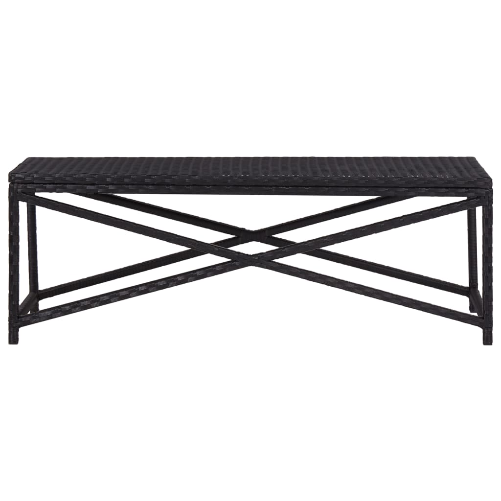 vidaXL Garden Bench 120 cm Poly Rattan Black