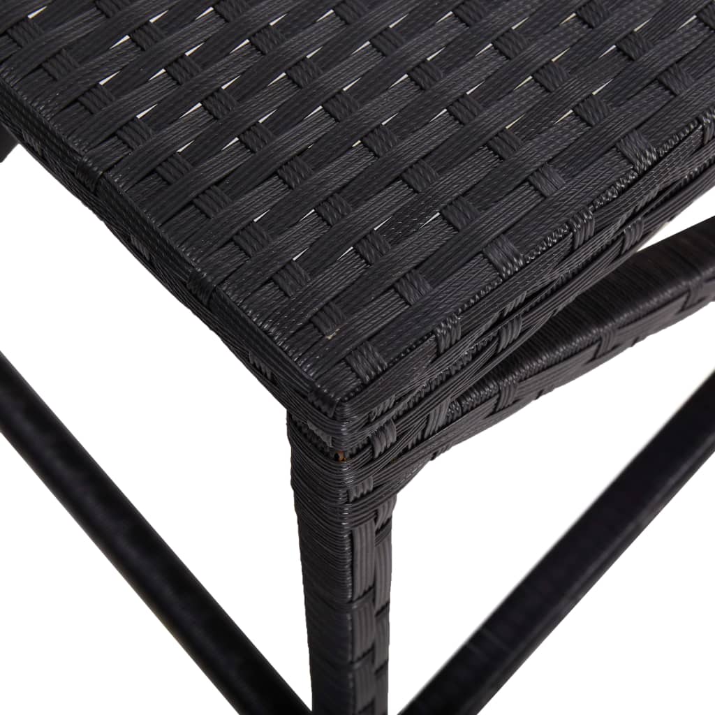 vidaXL Garden Bench 120 cm Poly Rattan Black