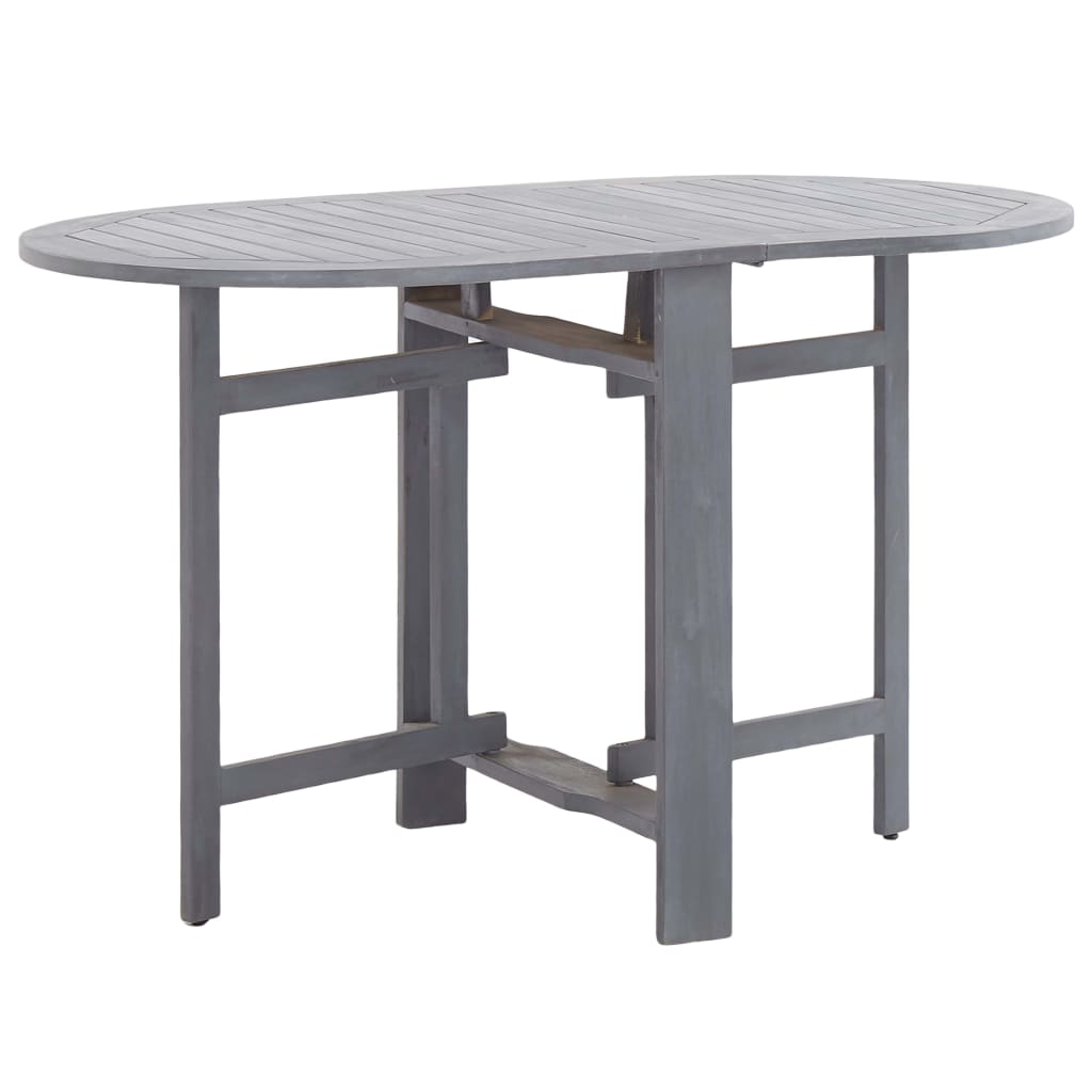 vidaXL Garden Table Grey 120x70x74 cm Solid Acacia Wood at Willow and Wine!