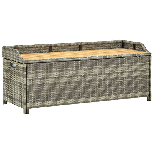 garden-storage-bench-120-cm-poly-rattan-grey At Willow and Wine