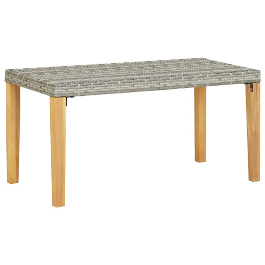 Garden Bench 120 cm Grey Poly Rattan and Solid Acacia Wood at Willow and Wine!