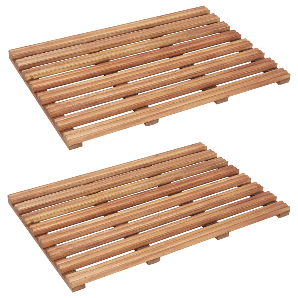 vidaXL Bath Mats 2 pcs Solid Acacia Wood 56x37 cm at Willow and Wine!