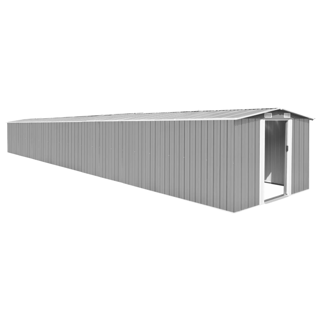 vidaXL Garden Shed Grey 257x990x181 cm Galvanised steel at Willow and Wine!