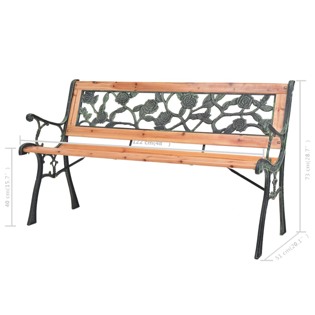 vidaXL Garden Bench 122 cm Wood