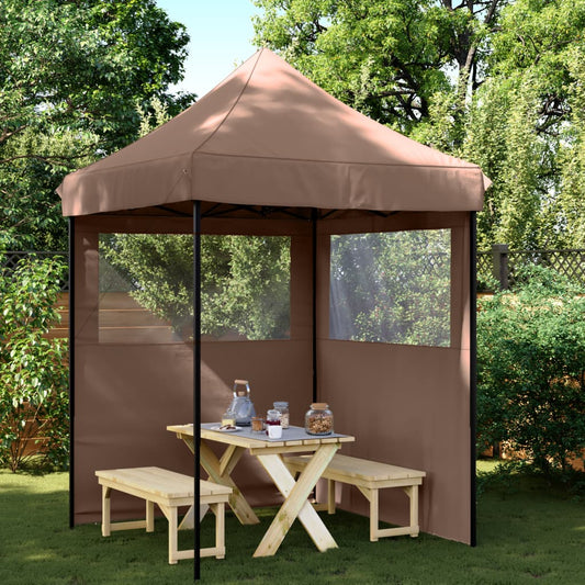 foldable-party-tent-pop-up-with-2-sidewalls-brown-928023 At Willow and Wine