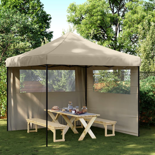 foldable-party-tent-pop-up-with-2-sidewalls-taupe-927974 At Willow and Wine