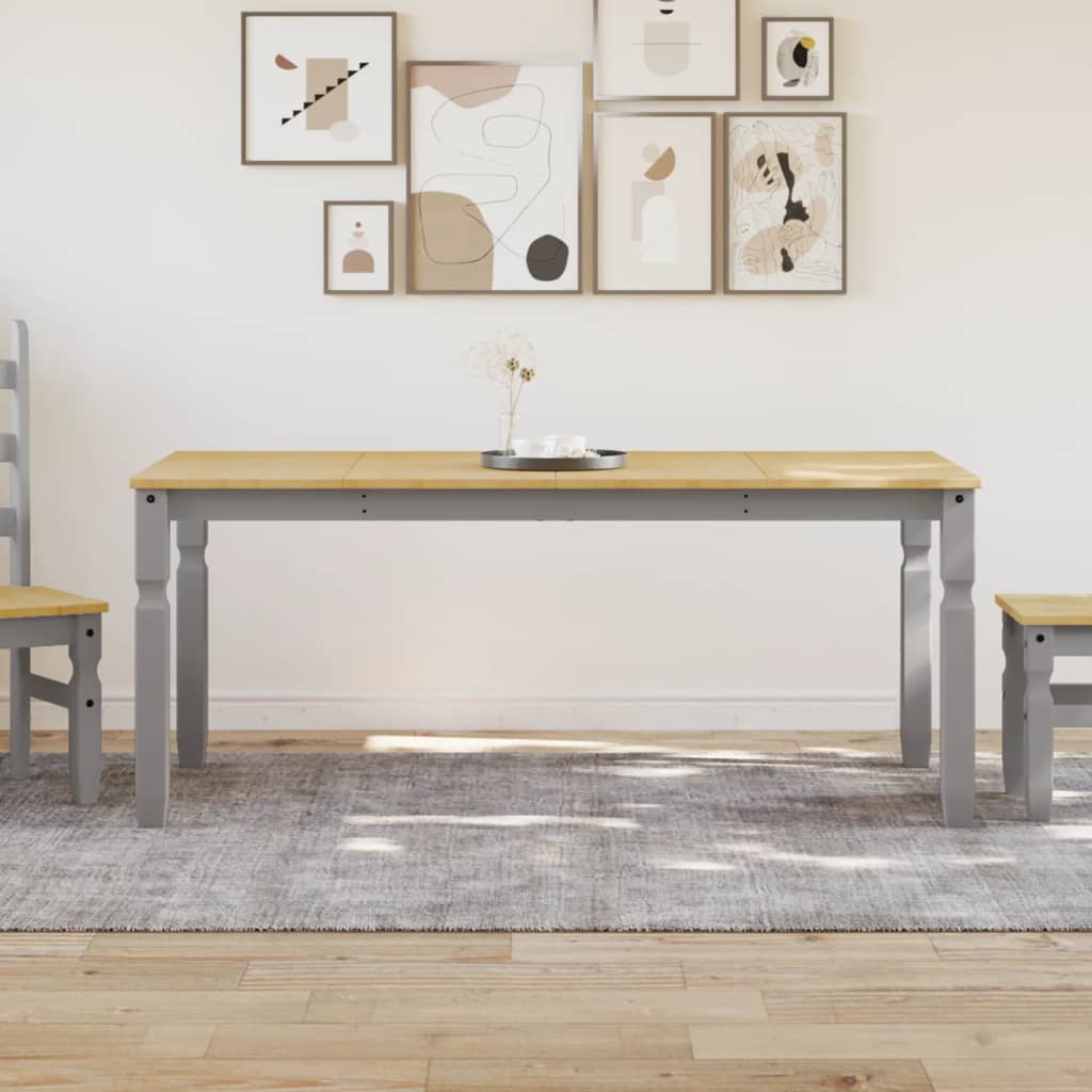 vidaXL Dining Table Corona Grey 180x90x75 cm Solid Wood Pine at Willow and Wine!