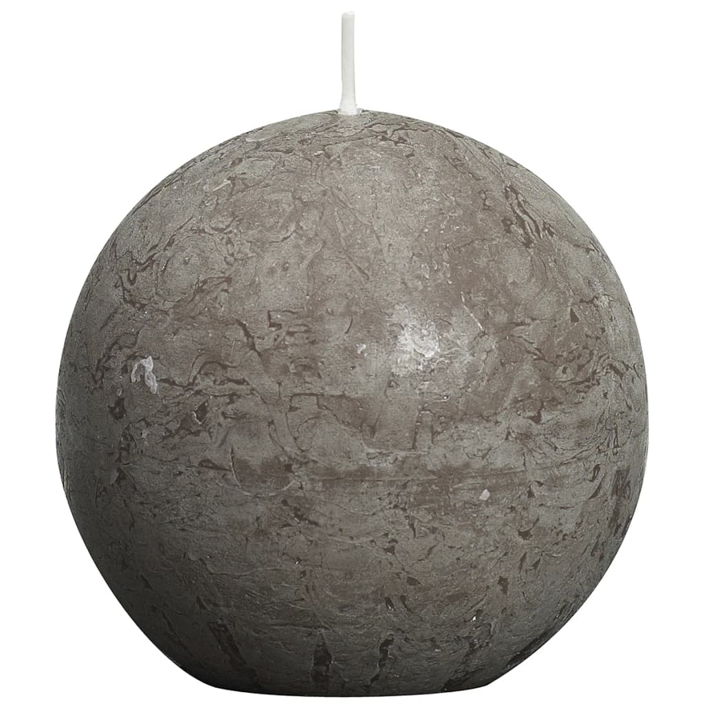 Bolsius Rustic Ball Candle 80 mm Taupe 6 pcs