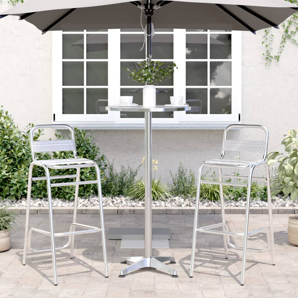 vidaXL Outdoor Bar Table Height Adjustable ��59.5x70/114.5 cm Aluminium