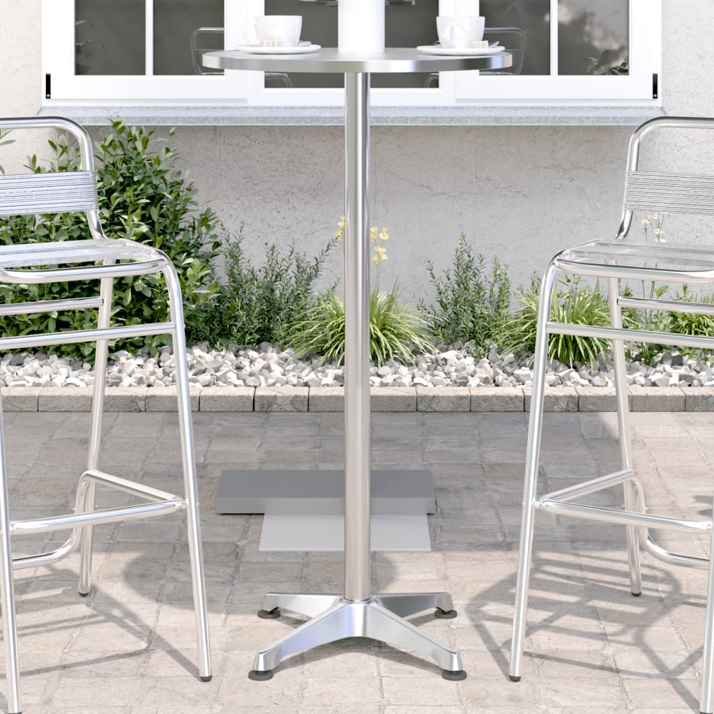 vidaXL Outdoor Bar Table Height Adjustable ��59.5x70/114.5 cm Aluminium