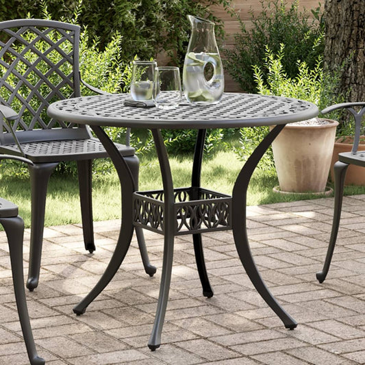 Garden Table Black ��90x75 cm Cast Aluminium