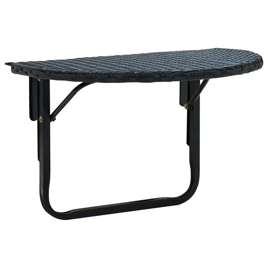 vidaXL Balcony Table 60x60x32 cm Black Poly Rattan at Willow and Wine!