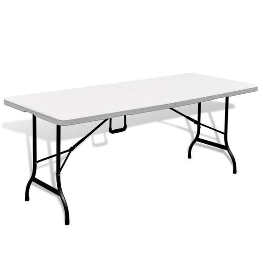 vidaXL Folding Garden Table White 180x75x74 cm HDPE