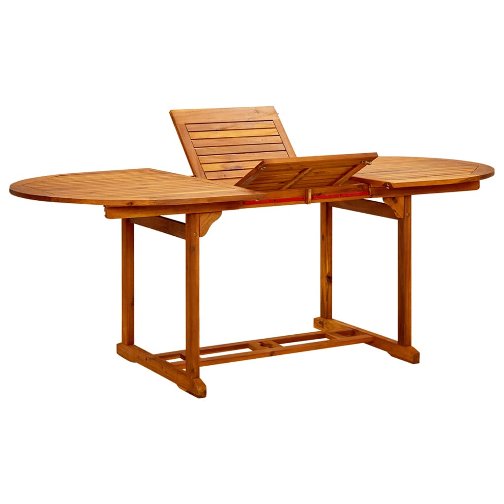 vidaXL Garden Dining Table (120-170)x80x75 cm Solid Acacia Wood