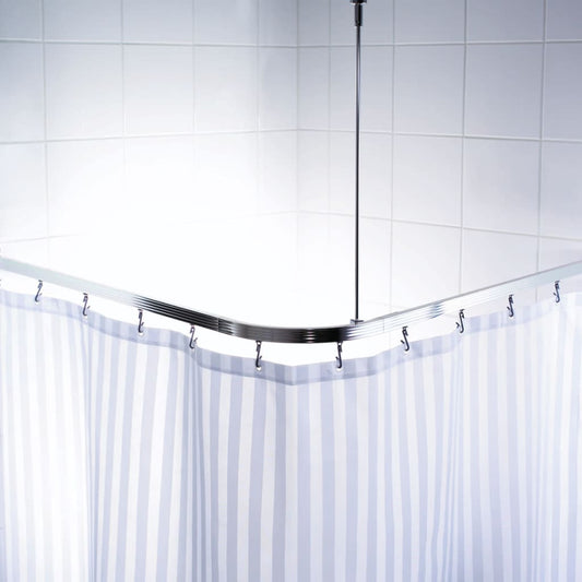 ridder-universal-corner-shower-curtain-rail-with-hooks-chrome-52500 At Willow and Wine