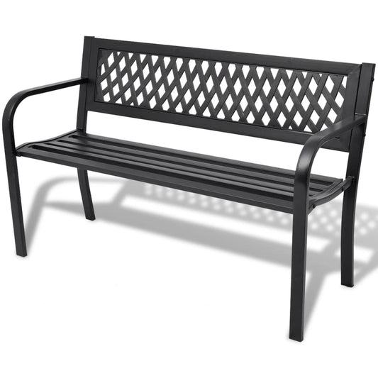 garden-bench-118-cm-steel-black At Willow and Wine