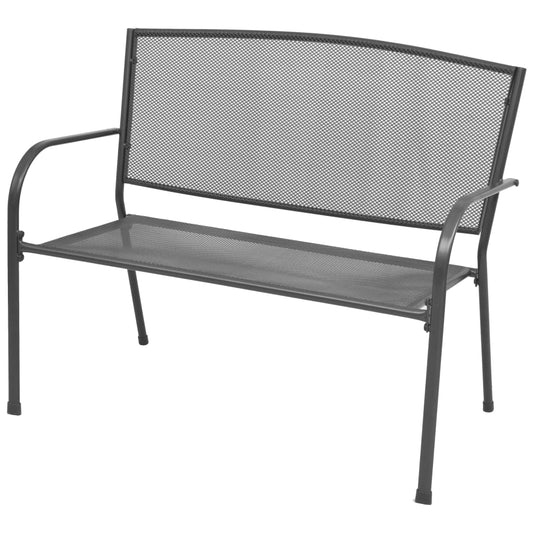 garden-bench-108-cm-steel-and-mesh-anthracite At Willow and Wine