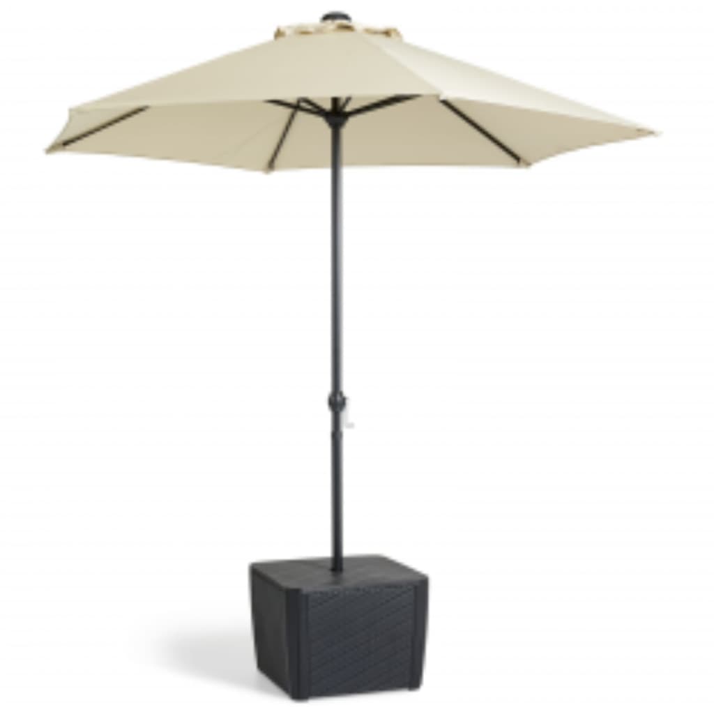 keter-garden-side-table-luzon-plus-with-parasol-hole-graphite At Willow and Wine