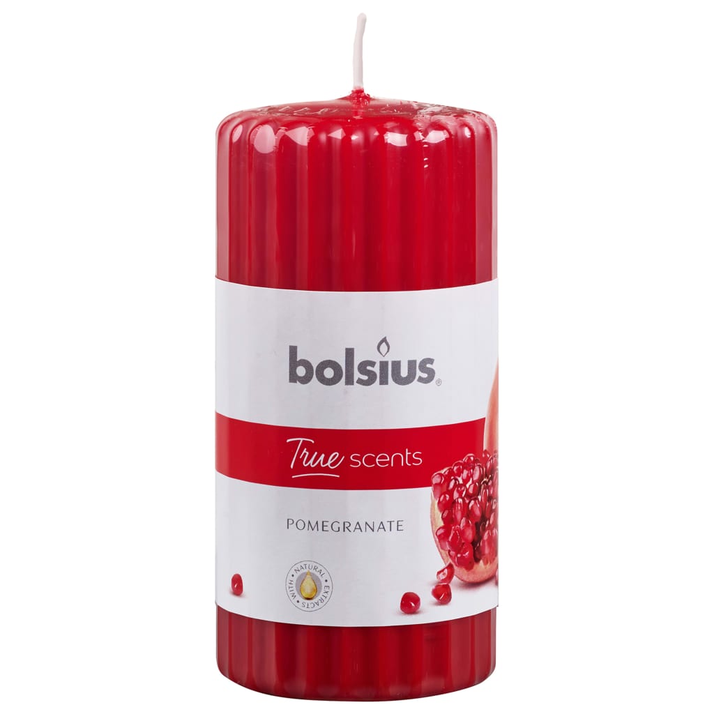 bolsius-ribbed-pillar-scented-candles-6-pcs-120x58-mm-pomegranate At Willow and Wine