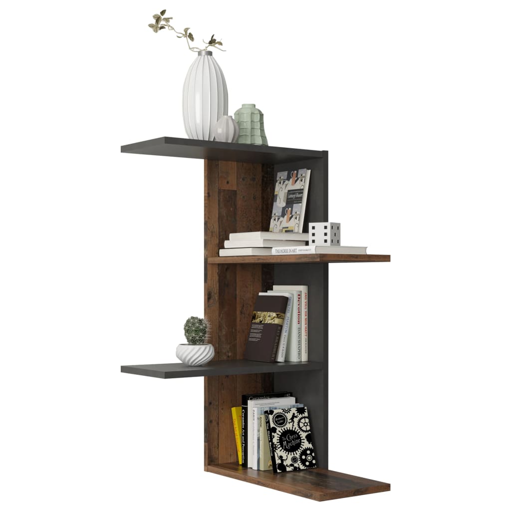 FMD Wall-mounted Corner Shelf Old Style Dark Matera