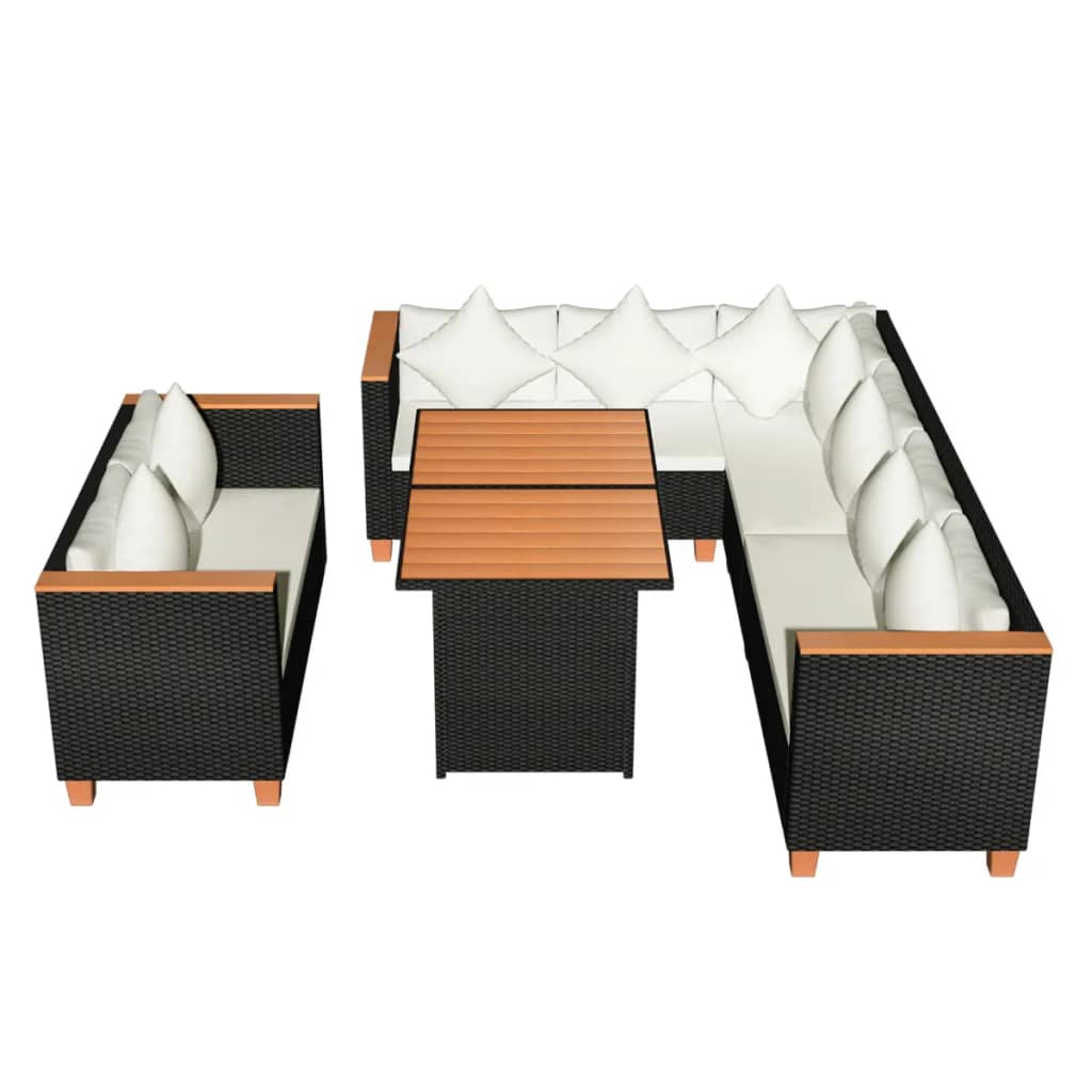 5-piece-garden-lounge-set-with-cushions-poly-rattan-black At Willow and Wine