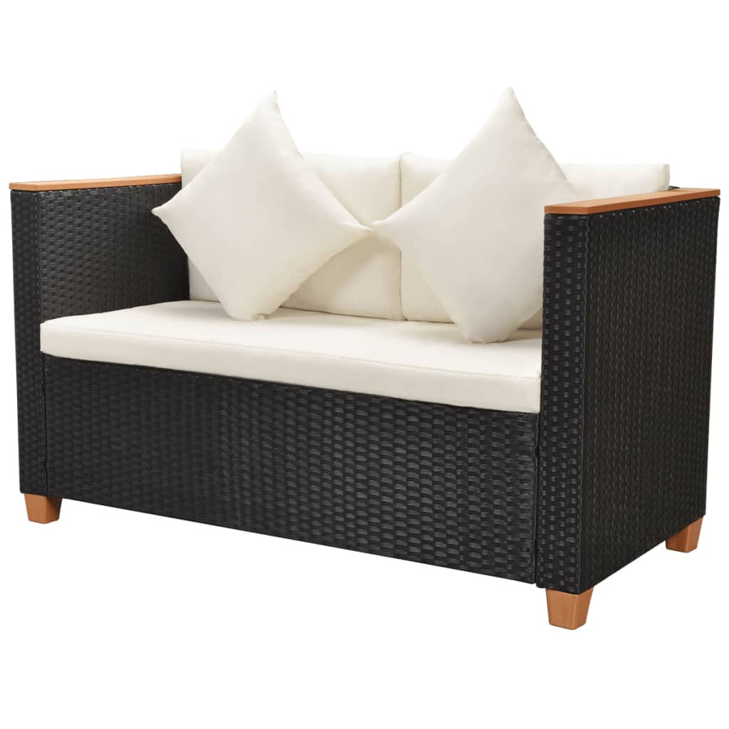 5-piece-garden-lounge-set-with-cushions-poly-rattan-black At Willow and Wine