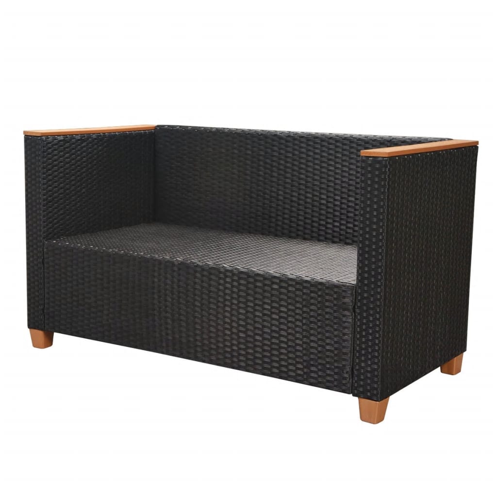 5-piece-garden-lounge-set-with-cushions-poly-rattan-black At Willow and Wine